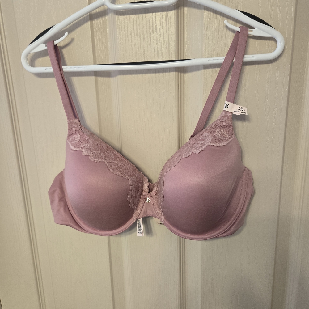 Victoria's Secret Body By Victoria Perfect Coverage Pale Mauve Lace Bra